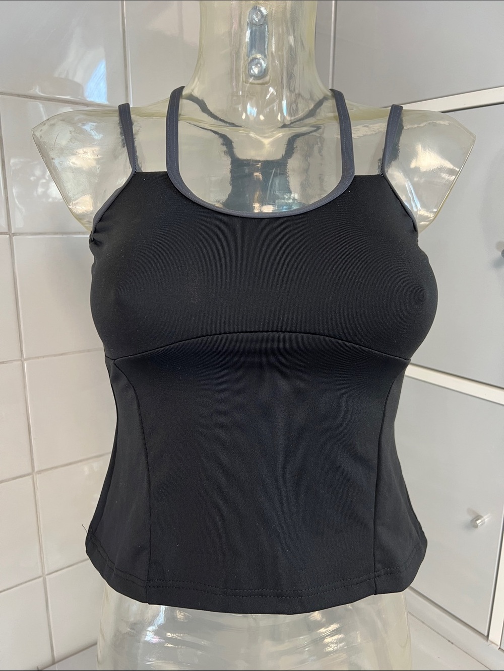 Dance Fitness Strappy Camisole S NWOT Black & Gray